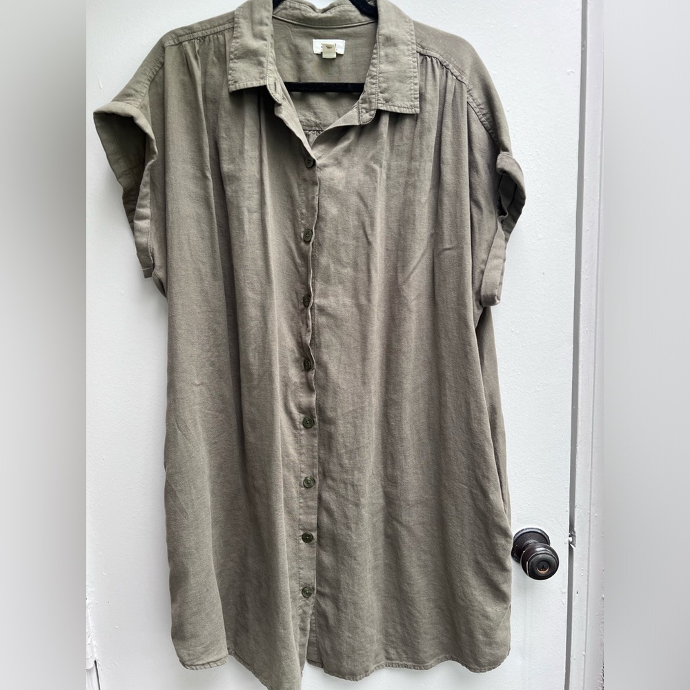 a.n.a Casual Khaki Button Down Shirt